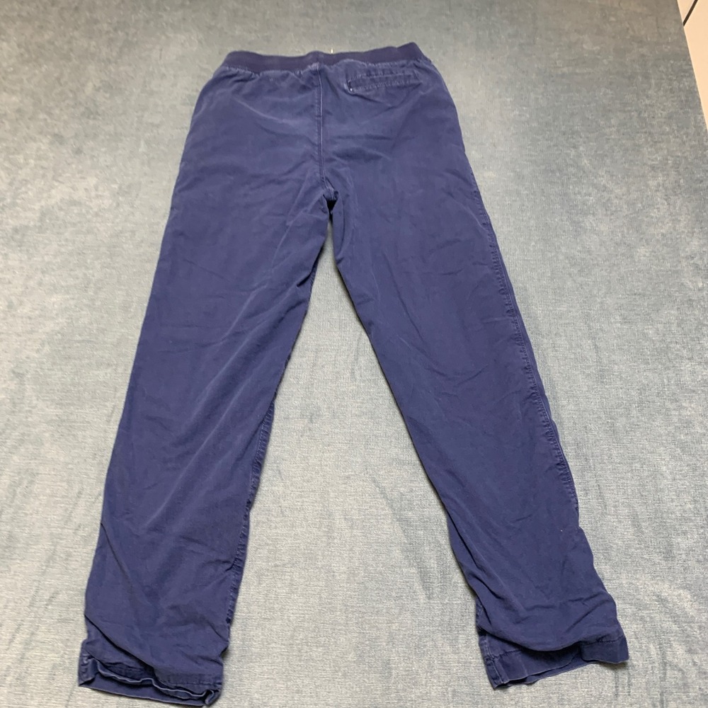 Lands' End Pants Boys XL 14-16 Blue Slash Pockets Straight Leg Drawstring Waist